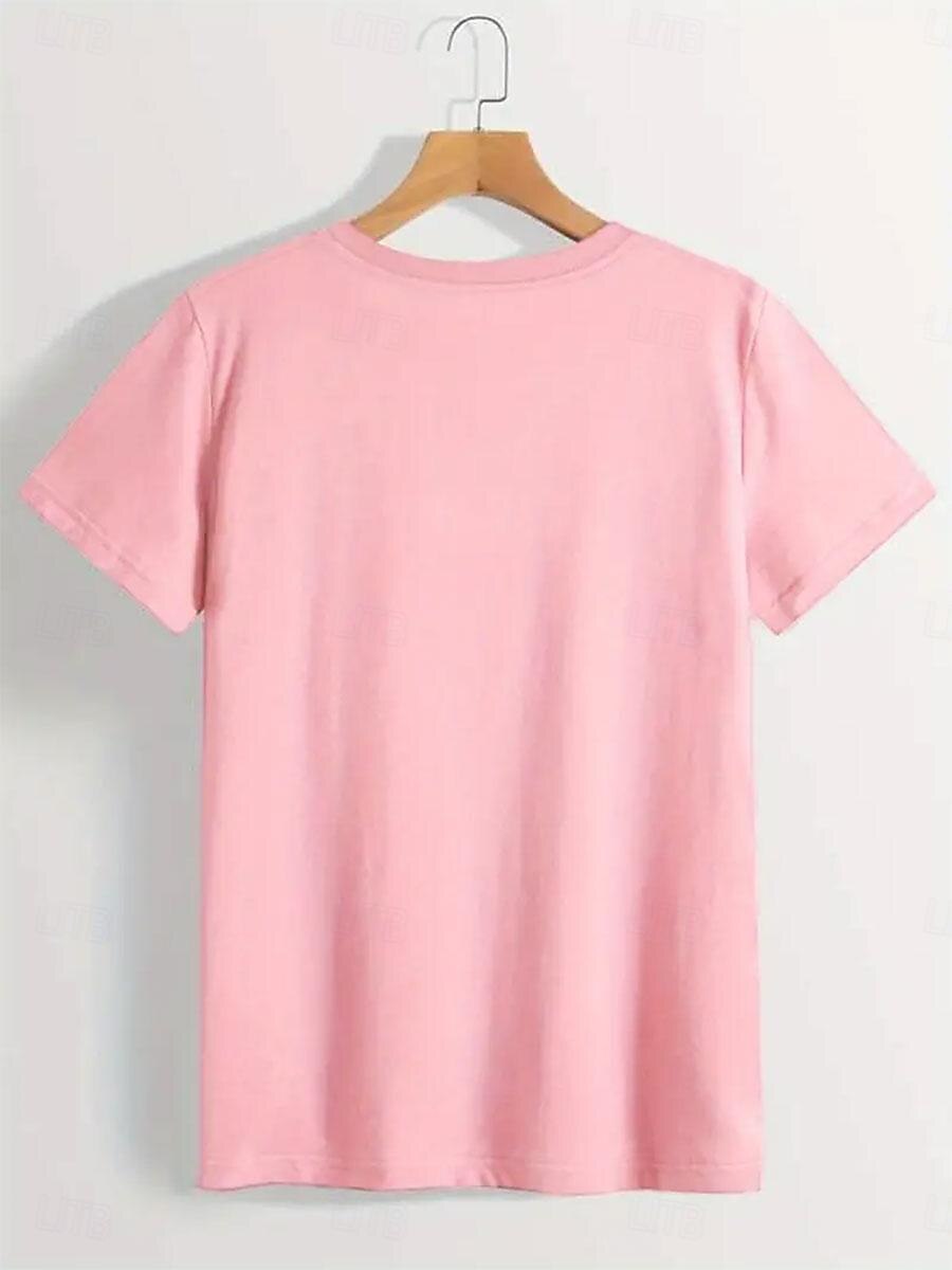 Women's T Shirt Butterfly Casual Short Sleeve Crew Neck Regular Tops Daily Print Pink Summer 2025 - $34.99 –P3