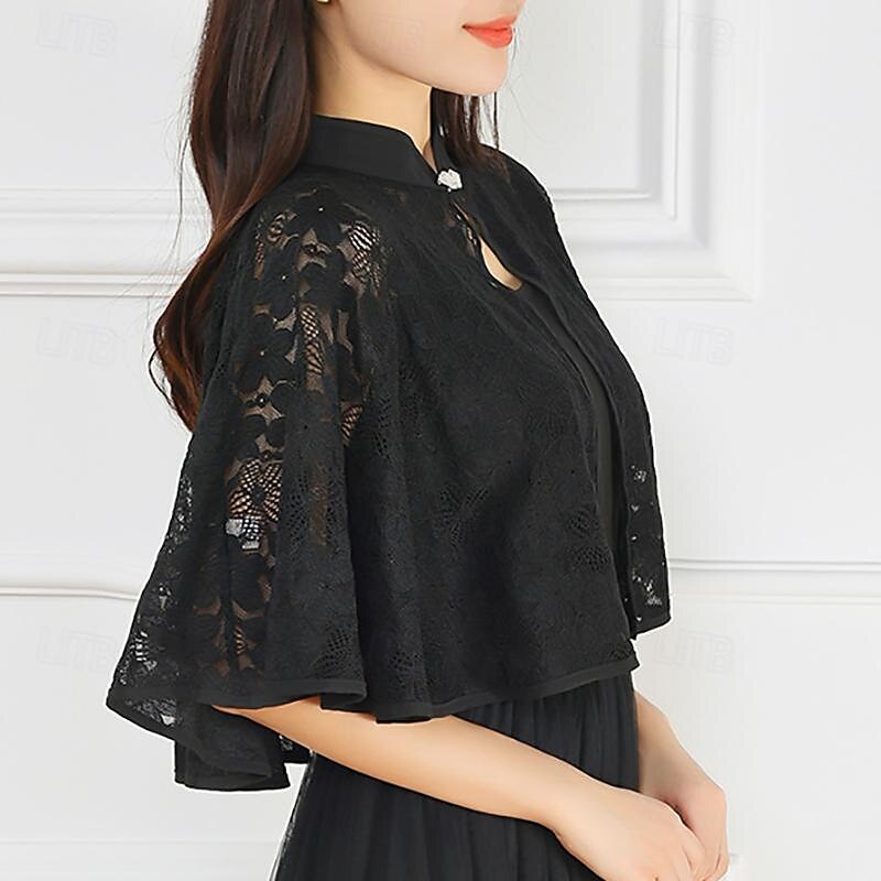 Estolas de Señora Elegante Lujo Sin Mangas Poliéster Velos de Boda Con Encaje Para Boda Verano 2025 - $21.99 –P6
