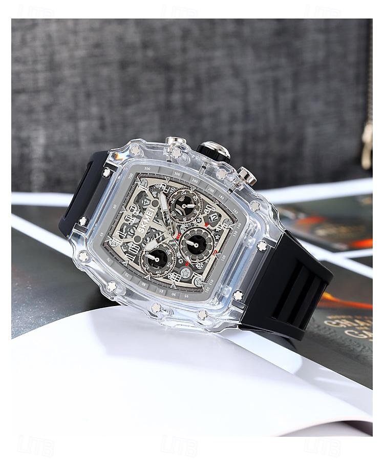 SKMEI Men Quartz Watch Outdoor Fashion Casual Wristwatch Stopwatch Countdown Calendar Waterproof Silicone Gel Watch 2026 - $42.99 –P12