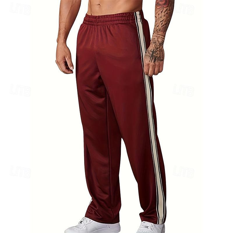 Men's Sweatpants Trousers Straight Leg Sweatpants Patchwork Pocket Elastic Waist Color Block Comfort Sports Outdoor Daily Fashion Casual Black Wine Micro-elastic 2025 - $21.99 –P9