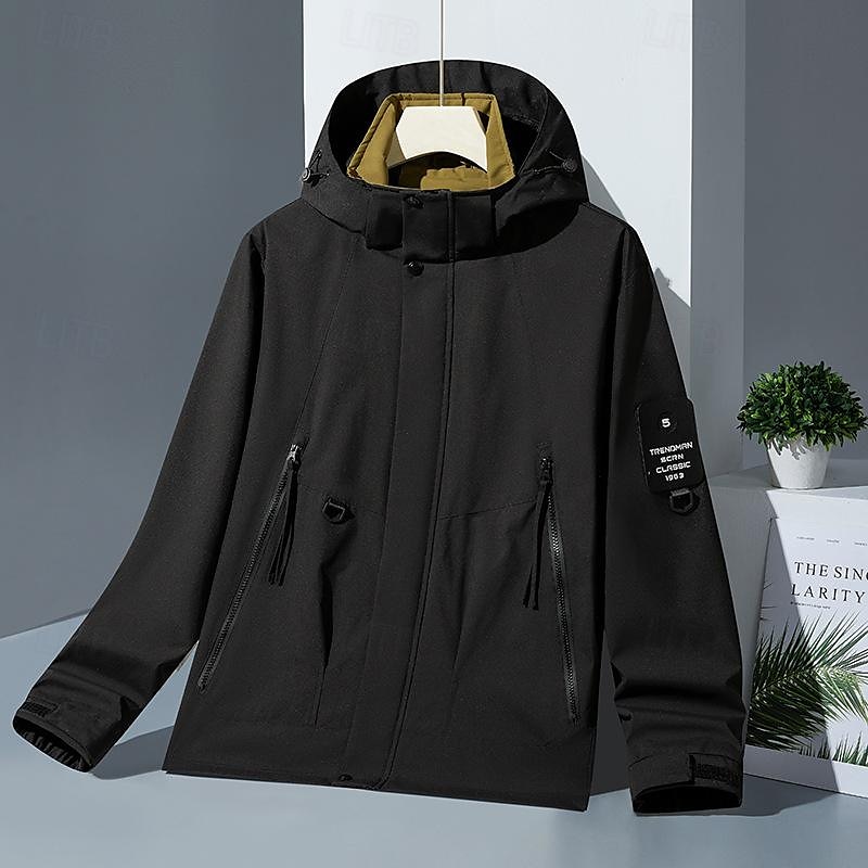 Voor heren Softshell jas Wandeljack Regenjack Buitenshuis Winddicht Lichtgewicht Waterbestendig Windjack Reizen Zwart Wit Geel Leger Groen 2025 - $46.99 –P2