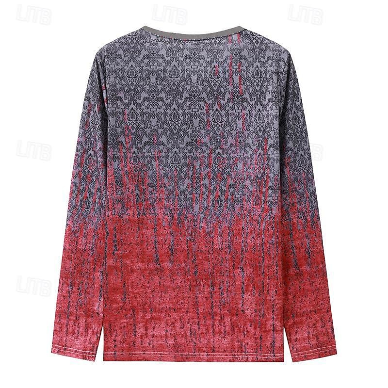 Damen T Shirt Spitzenreiter ausgehen Graphic Täglich Basic Langarm V Ausschnitt Troyer Halber Reißverschluss Normale Oberteile Täglich Wochenende Bedruckt Viertel Postleitzahl Rote Blau Purpur Orange 2025 - $27.99 –P2