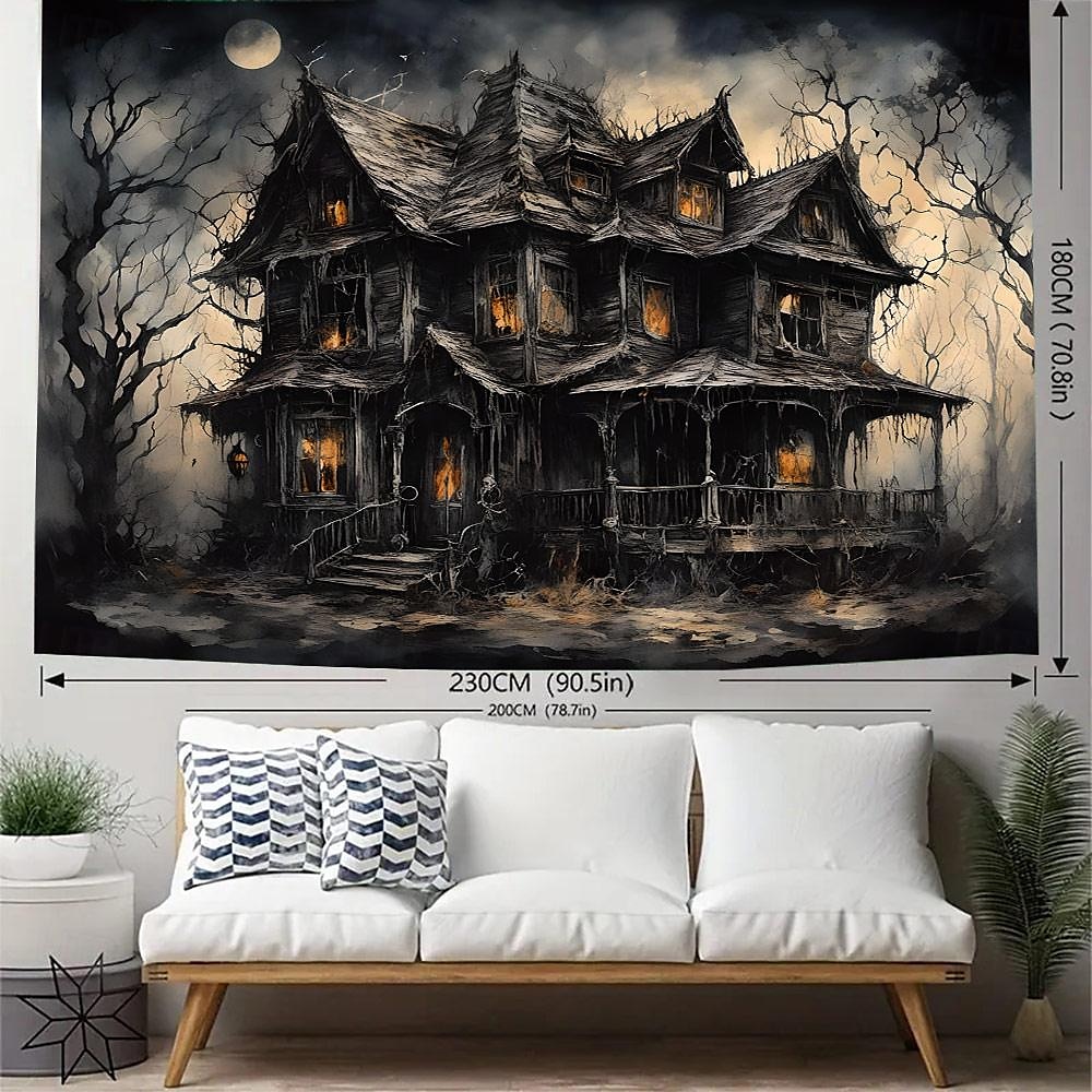 Halloween Creepy Forest Hanging Tapestry Wall Art Large Tapestry Mural Decor Photograph Backdrop Blanket Curtain Home Bedroom Living Room Decoration Glommy Ghost Graveyard 2025 - $13.99 –P3