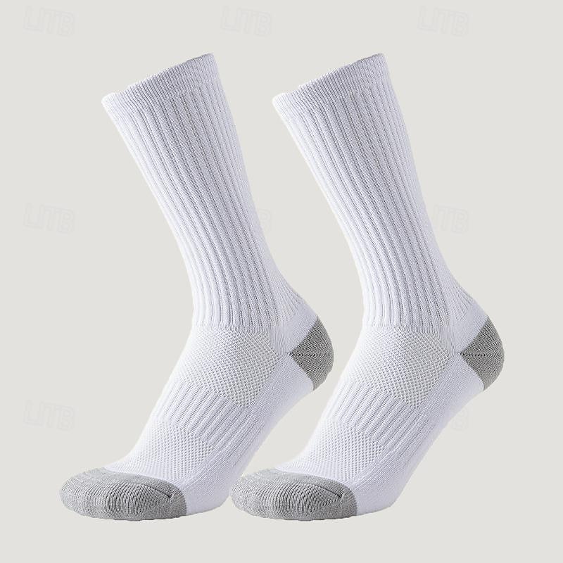 Men's 3 Pairs Multi Packs Socks Running Socks Long Socks White+White+Black Black Color Color Block Sports & Outdoor Daily Vacation Basic Medium Spring Fall Fashion Casual 2025 - $6.99 –P6