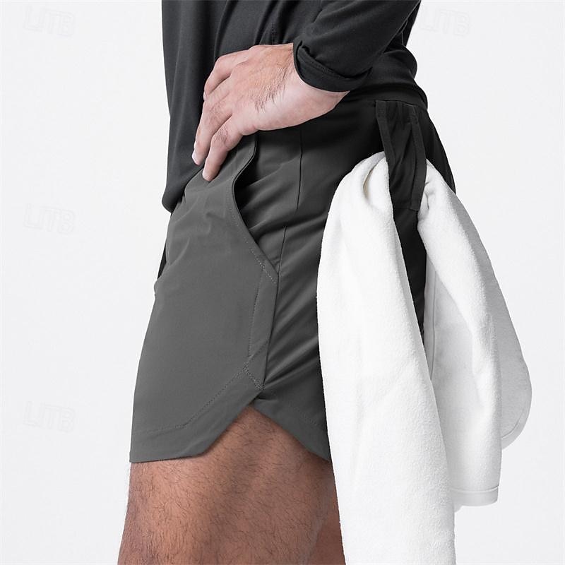 Hombre Pantalones Cortos Running Shorts de gimnasio Pantalones de chándal Correa Bolsillo con forro de compresión Cintura elástica Bermudas Interior Exterior Deporte Verano Secado rápido Ligero Suave 2026 - $16.49 –P10