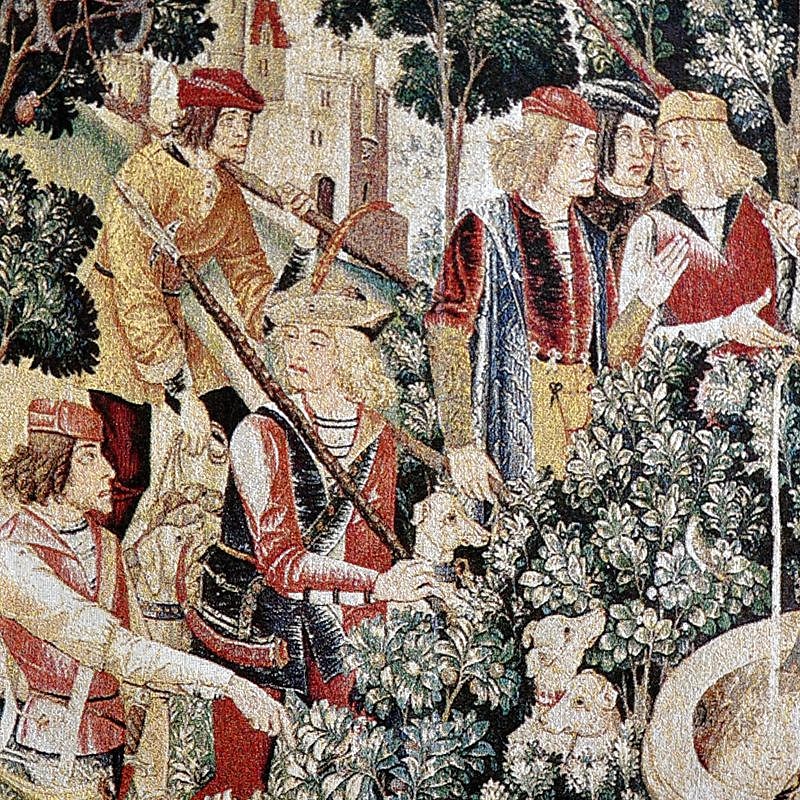 نسيج الجاكار المنسوج gobelin aubusson للتعليق على الحائط هانت أوف ذا يونيكورن بيجيان نسيج الجدار نسيج القطن ديكور غرفة المعيشة وغرفة النوم (بدون عصا وشرابات) 2025 - $129.99 -P1