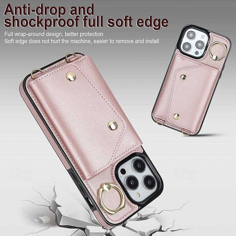 Phone Case For iPhone 16 iPhone 15 Pro Max Plus iPhone 14 13 12 11 Pro Max Plus Mini Wallet Case with Stand Holder Ring Holder Zipper Retro TPU Metal PU Leather 2025 - $23.99 –P2
