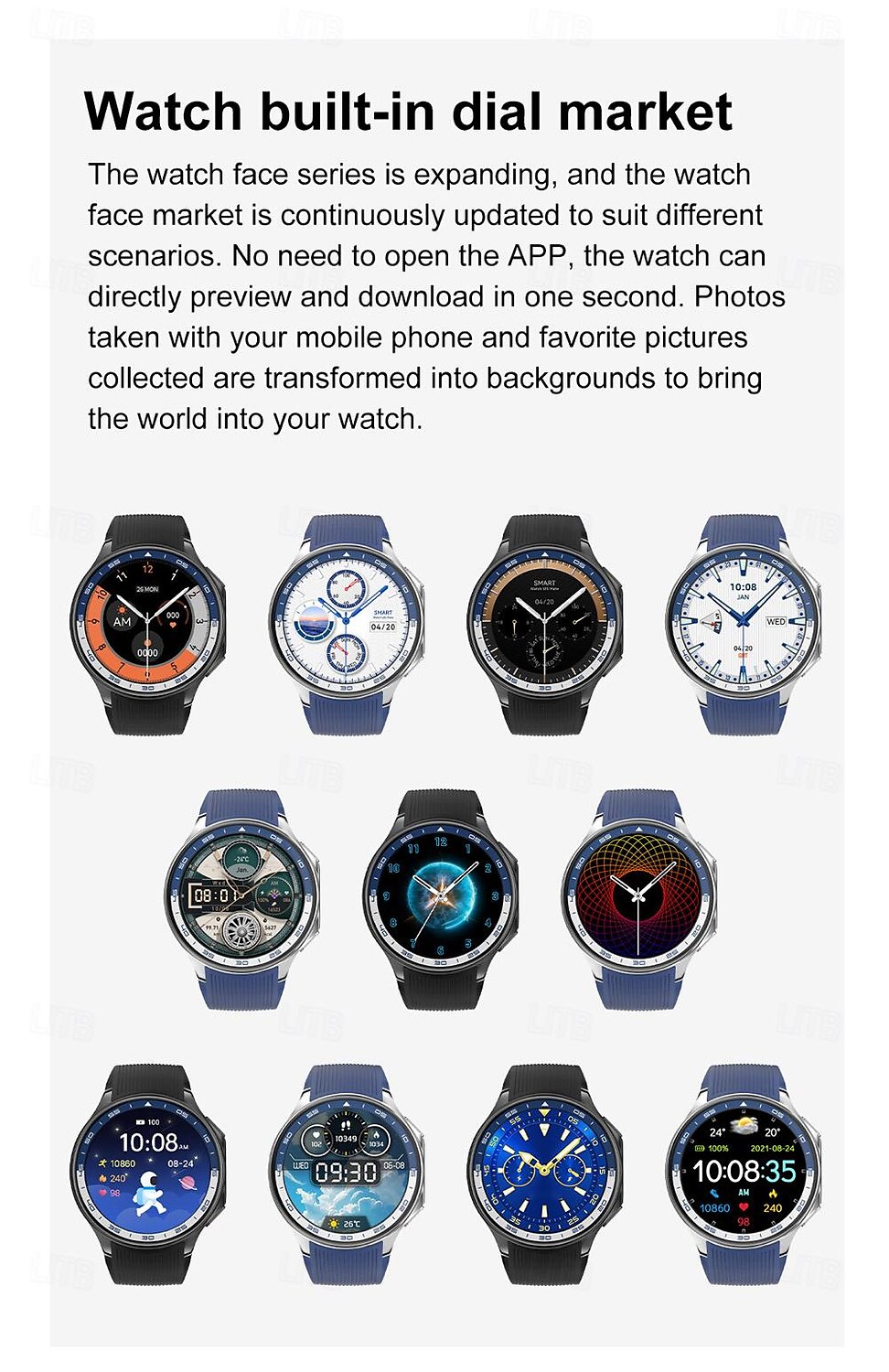 696 DTWatchX Montre intelligente 1.43 pouce Smartwatch Montre Connectée Bluetooth Podomètre Rappel d'Appel Moniteur de Sommeil Compatible avec Android iOS Femme Hommes Mode Mains-Libres Rappel de de 2025 ? $62.99 –P12