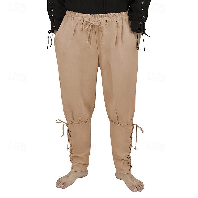Retro Antiguo Medieval Renacimiento pantalones piratas Feria del Renacimiento caballero celta Ranger Color sólido Hombre Pirata Fantasía Víspera de Todos los Santos Carnaval Mascarada Rendimiento 2025 - $27.99 –P8