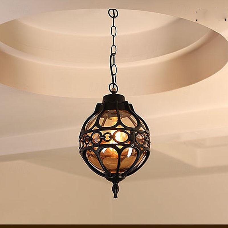 LED Pendant Light 1-Light 5W Industrial Vintage Glass Ball Outdoor Waterproof Hanging Lamp Metal Exterior Suspension Lantern Lamp E26/E27 for Farmhouse Garden Porch Aisle Pavilion Terrace Modern Droplight 110-240V 2025 - $194.99 –P7