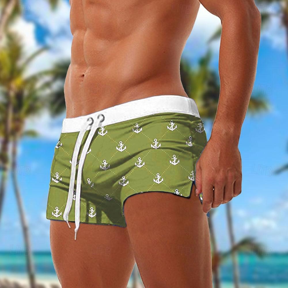 Men's Anchor Swimming Trunks Board Shorts Swim Shorts Mid Waist Fashion Designer Surfing Holiday Beach Pocket Drawstring Elastic Waist Designer Clothing Apparel 2025 - $19.99 –P9