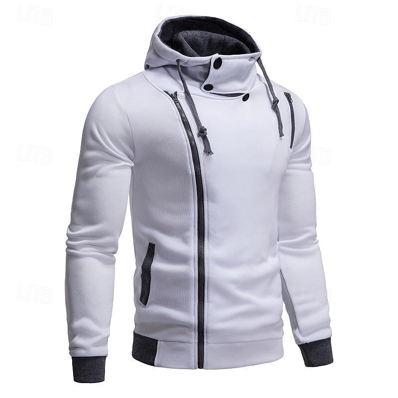 Men's Hoodie Full Zip Hoodie Wine Hooded Color Block Patchwork Sports & Outdoor Daily Holiday Polyester Streetwear Basic Casual Spring & Fall Clothing Apparel Hoodies Sweatshirts Long Sleeve 2025 - $15.99 –P2