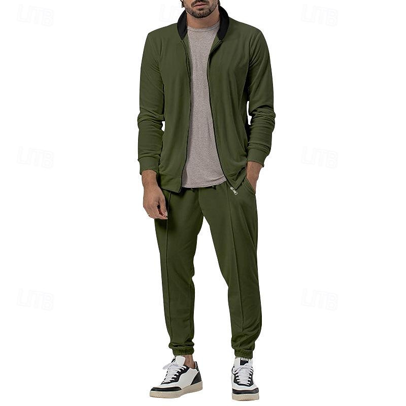 Per uomo Tuta Da Ginnastica Tuta da jogging 2 pezzi Zip intera Informale Autunno Manica lunga Traspirante Morbido Fitness Allenamento in palestra Corsa abbigliamento sportivo Abbigliamento sportivo del 2025 a $37.99 –P2
