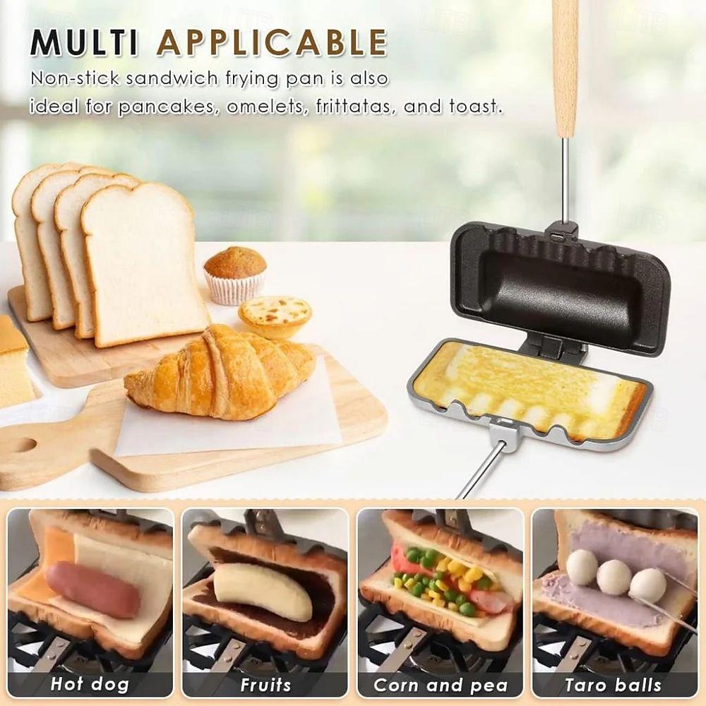 Double-sided Sandwich Baking Pan Baking Pan Outdoor Double Sided Frying Pan Sandwich Double Sided Nonstick Frying Pan With Removable Handle Aluminum Flip Top Pan 2025 - $23.99 –P6