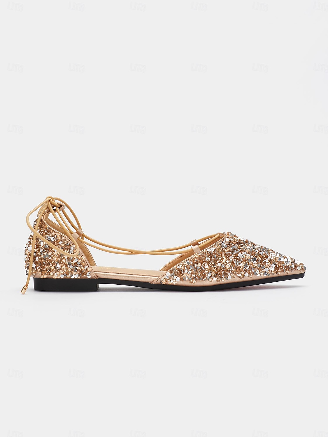 Női Lapos Bling Bling cipők Csillogó kristály flitteres ékszer Parti Strasszkő Lapos Erősített lábujj Elegáns Divat Csillám Papucs Arany 2025 - $32.99 –P2