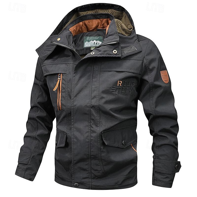 Per uomo Giacca da esterno Giacca cargo Giacca con cappuccio Giacca tattica Esterno Giornaliero Rimovibile Morbido Tasche multiple Primavera & Autunno Liscio Informale Comodo Con cappuccio Standard del 2025 a $67.99 –P6