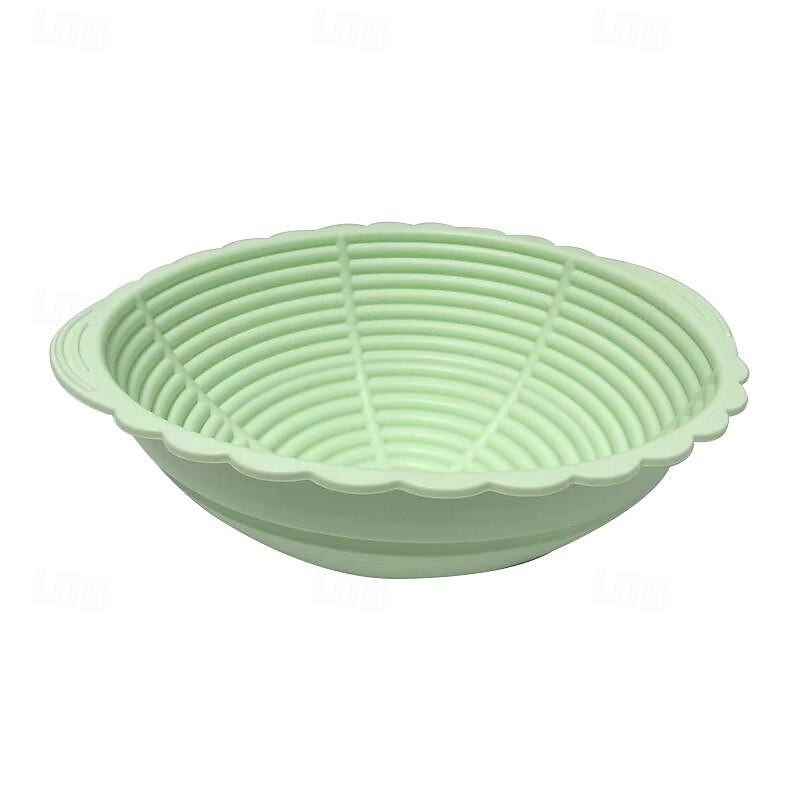 Cestino per lievitazione del pane banneton, cestini per la cottura del pane a lievitazione naturale in silicone, ciotola pieghevole da 9 pollici, set di forniture, kit di attrezzi pieghevole per la del 2025 a $15.49 –P10
