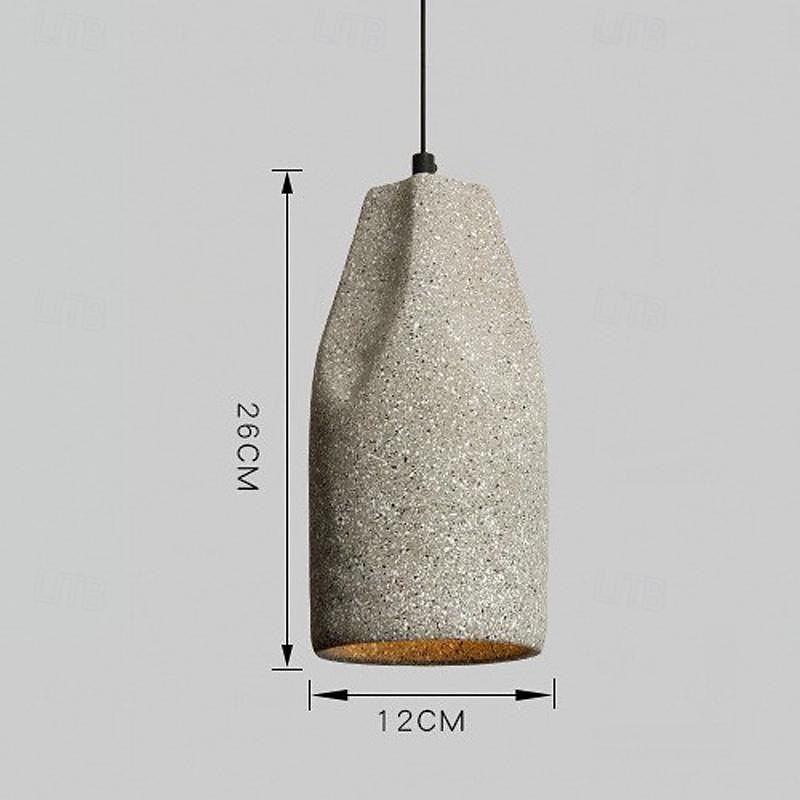 Lampadari A Sospensione A Led E27 Con Finitura In Terrazzo Industriale Lampada A Sospensione Color Cemento Lampada A Sospensione Con Paralume In Vetro Trasparente Per Ingresso Rustico, Sala Da Pranzo, del 2025 a $109.99 –P5