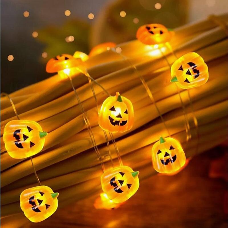 halloween sütőtök rézdrót zsinór lámpák világítanak sütőtök jack o lámpás 2m 20 led akkumulátorral működő beltéri szabadtéri szellemfesztivál otthon halloween erkély kerti dekoráció 2025 - $9.99 –P7