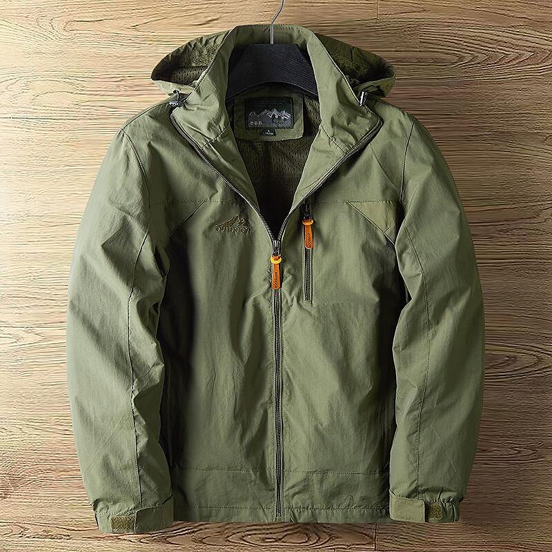 Herren Soft Shell Jacke Wanderjacke Draussen Windundurchlässig Wasserdicht Kapuzenshirt Windbreaker-Jacke Camping / Wandern / Höhlenforschung Reisen Schwarz Armeegrün Marinenblau Khaki Grau 2025 - $34.99 –P3