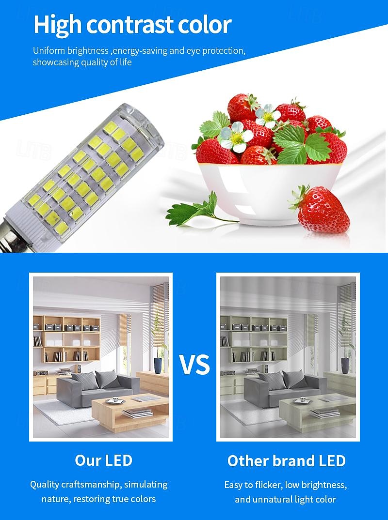 6 шт., кукурузные фонари e14, 180 люмен, 7 Вт, 75 светодиодов, бусины smd 2835, теплый белый, белый, 220 В, 110 В. 2025 - $15.49 –P4