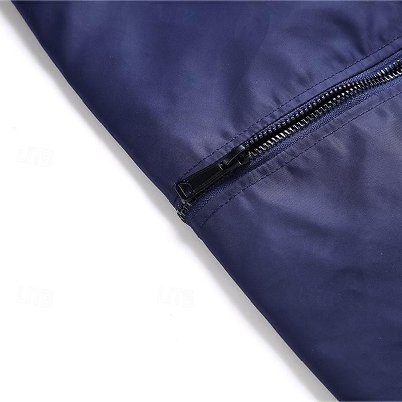 Herren Bomberjacke übergangsjacke Ausgehen Tasche Frühling & Herbst Einfach Klassisch Stehkragen Regulär Schwarz Gelb Rot Königliches Blau Hellgrau Jacken 2025 - $47.99 –P13