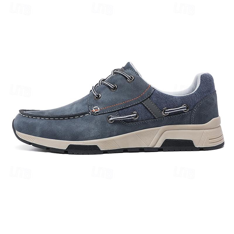 Homens Sapatos casuais masculinos Retro Pele PU Confortável Antiderrapante Com Cadarço Azul Cáqui Cinzento de 2025 por $46.99 –P3