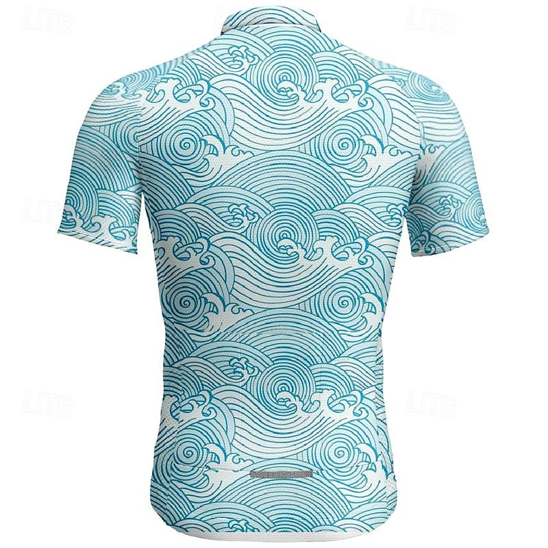 Pánské Cyklodres Krátký rukáv Kolo Tričko Dres Vrchní část oděvu se 3 zadními kapsami Horská cyklistika Prodyšné Rychleschnoucí Nebeská modř Grafika Sportovní Oblečení 2025 - $30.99 –P2