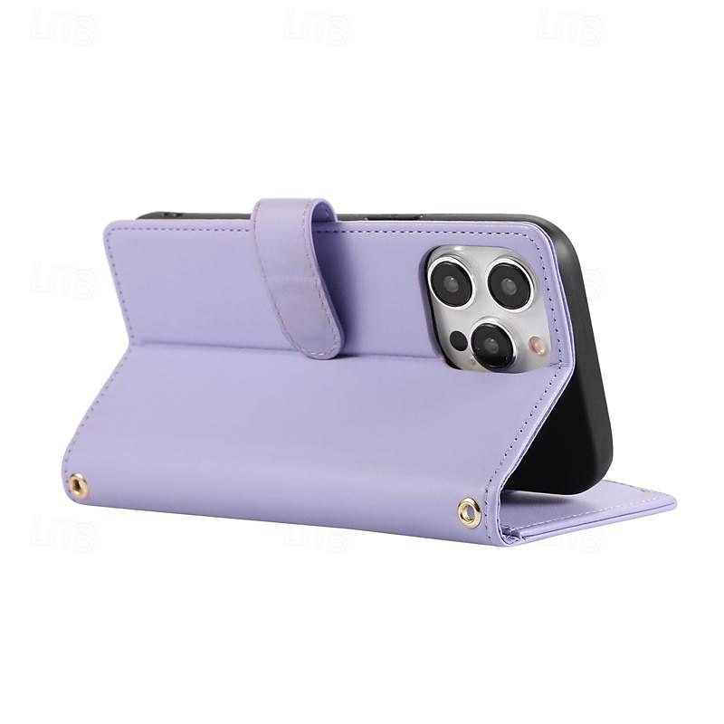 Phone Case For Samsung Galaxy iPhone 16 iPhone 15 Pro Max Plus iPhone 14 13 12 11 Pro Max Plus Mini Wallet Case with Stand Holder Magnetic Zipper Retro TPU PU Leather 2025 - $21.99 –P16