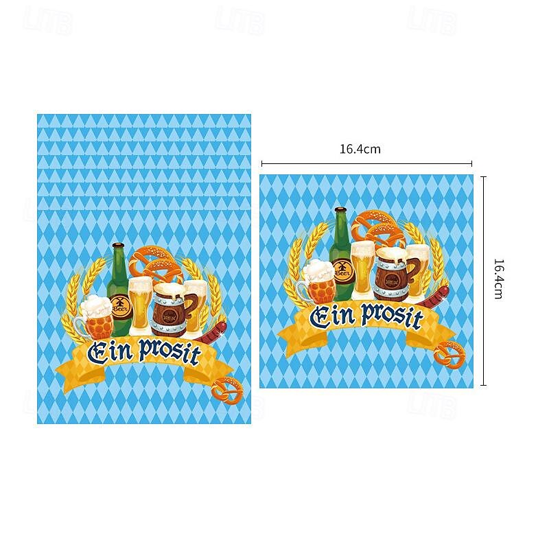 118 pezzi di forniture per festa dell'oktoberfest 16 pezzi 9 piatti piani 16 pezzi 7 piatti da dessert 16 tazze 1 tovaglia 20 tovaglioli per il pranzo 1 striscione e 48 pezzi coltello forchetta e del 2025 a $26.99 –P6