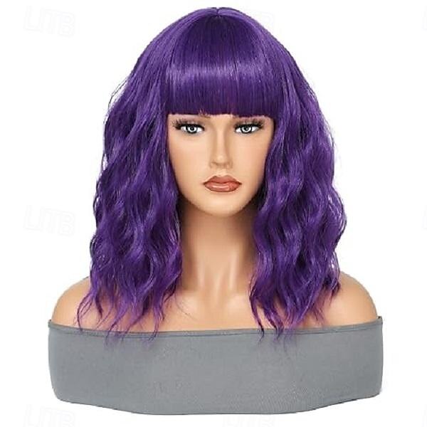 parrucca bob caschetto corto parrucca ondulata con la frangetta per le donne parrucca riccia sciolta lunghezza della spalla parrucca sintetica parrucca cosplay per la ragazza uso quotidiano parrucca del 2025 a $18.49 –P4