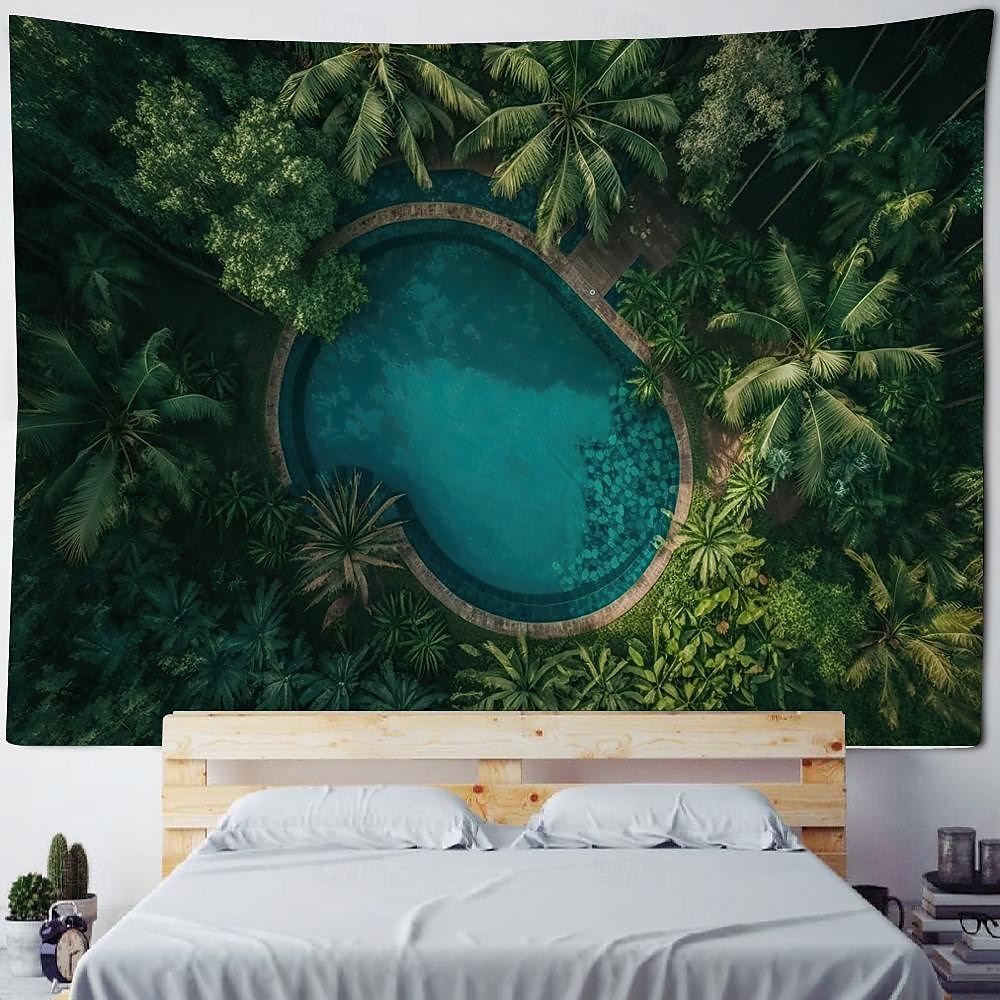 natur landskap blader hengende billedvev veggkunst stor billedvev veggmaleri dekor fotografi bakteppe teppe gardin hjem soverom stue dekorasjon 2025 - $16.99 –P11