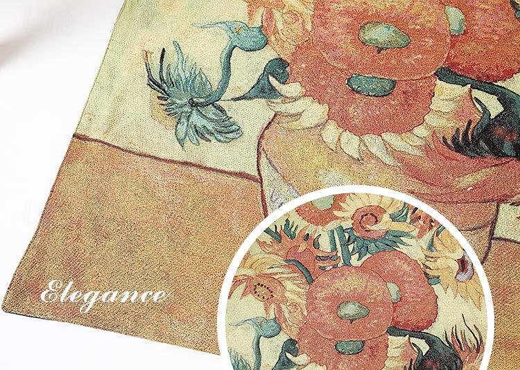 tapeçaria tecida jacquard gobelin aubusson arte de parede pendurada grande tapeçaria reprodução tear algodão tecido girassóis tapeçaria belga (sem borlas e haste) de 2025 por $75.99 -P1