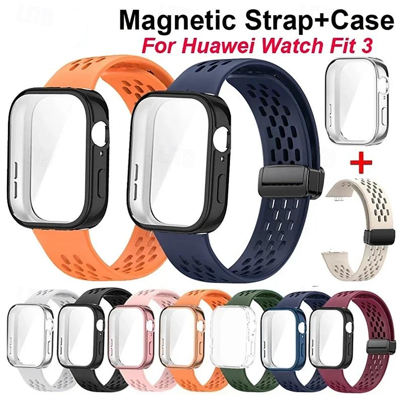 Smart Watch Band Συμβατό με Huawei Ρολόι Fit 3 Εξυπνο ρολόι Λουρί με την υπόθεση Μαγνητικό κούμπωμα Ανθεκτική σε πτώσεις Αθλητικό Μπρασελέ Αντικατάσταση Περικάρπιο 2025 - $19.99 –P1