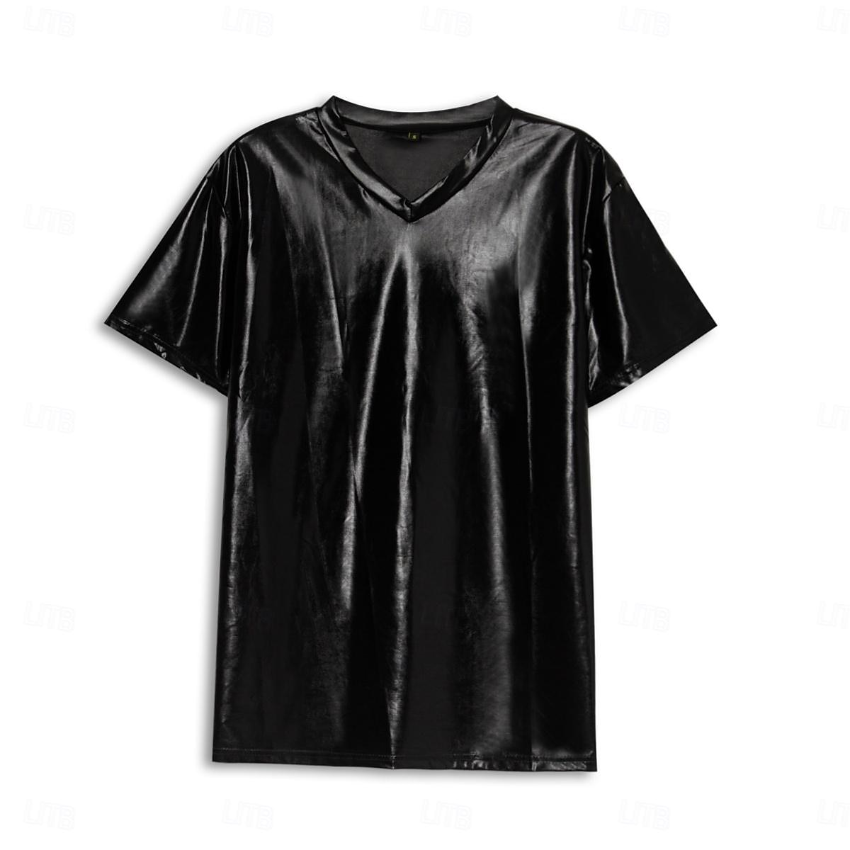 Herren T Shirt T-Shirt Kurzarm V Ausschnitt Sommer Einfach Übertrieben Designer Hochzeitsfeier Abendkleidung Silber Schwarz Goldgelb Top T-Shirt für Herren 2025 - $16.49 –P1