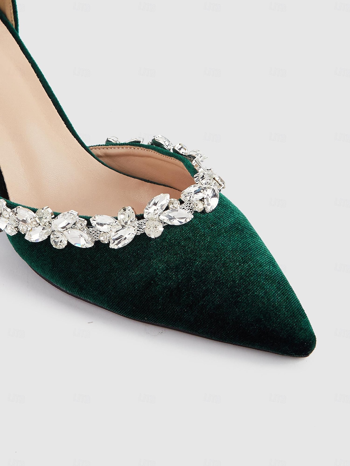 Women's Green Velvet Block Heel Pumps with Rhinestone Ankle Straps for Weddings and Formal Events 2025 - $59.99 –P4
