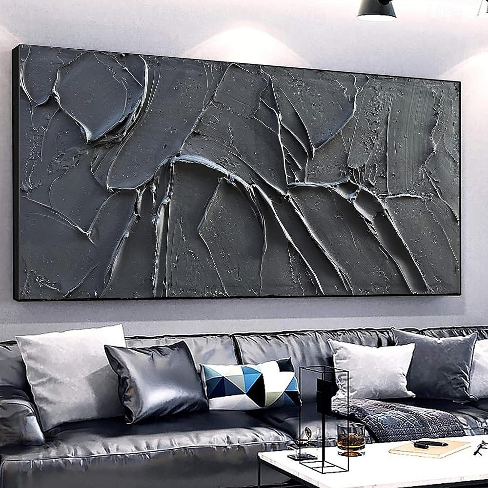 Handmade Oil Painting Canvas Wall Art Decoration Modern Abstract Texture Black for Living Room Home Decor Rolled Frameless Unstretched Painting 2026 - $61.99 –P3