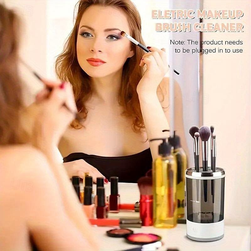 Nettoyeur de pinceaux de maquillage électrique Machine de nettoyage de pinceaux de maquillage Nettoyeur de pinceaux de maquillage Convient à toutes les tailles de pinceaux de maquillage de 2025 ? $15.99 –P1