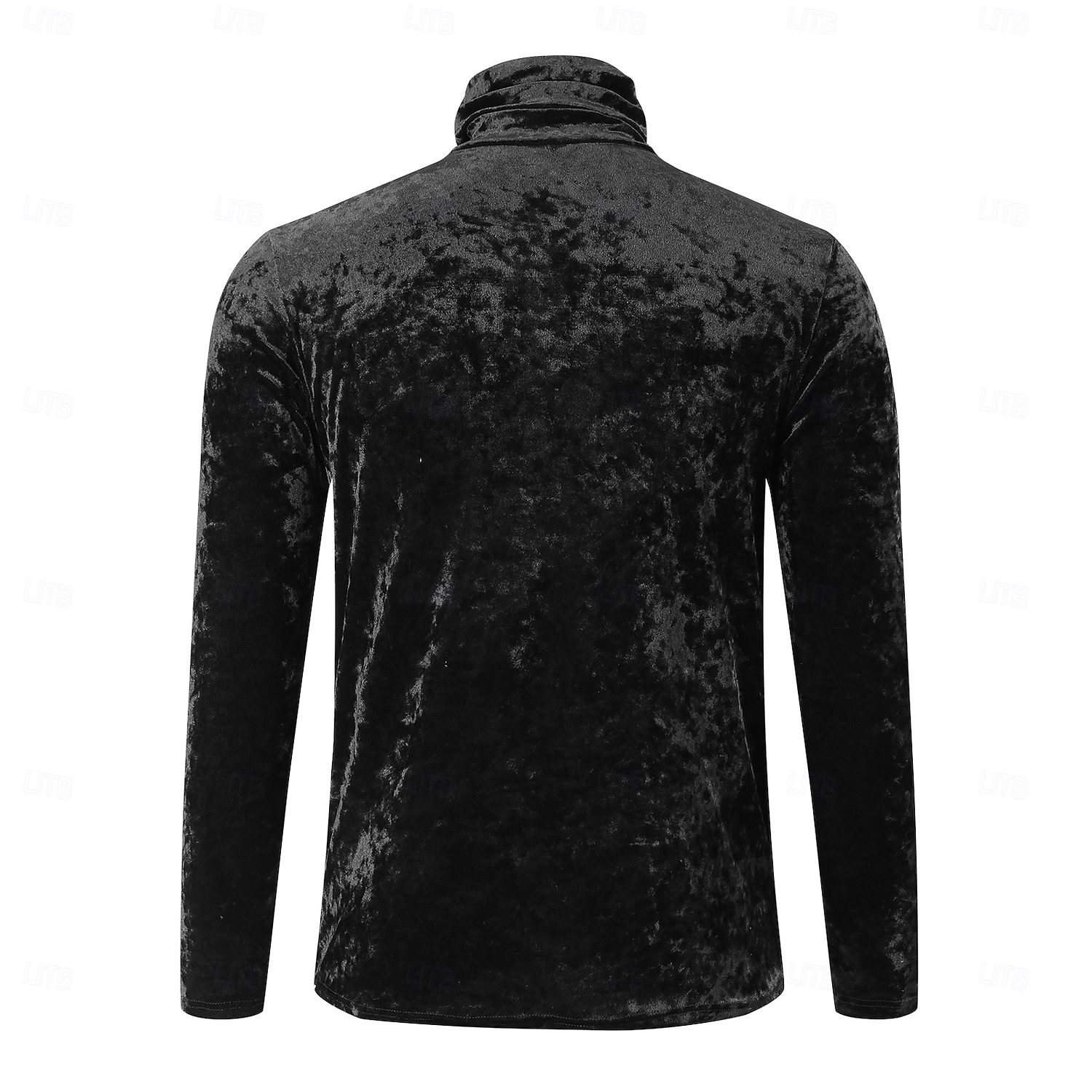 Herr T-shirt i sammet Långärmad tröja Mock turtleneck Långärmad Polokrage Sommar Ensfärgat Dagligen Hawaiisk Knappar Utomhus Gata Casual Svart Vit Grön Topp t-shirt för män 2025 - $17.99 –P5