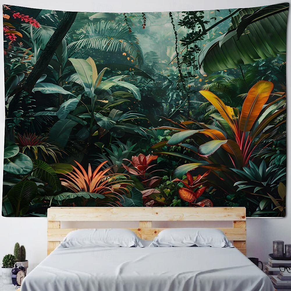 natur landskap blader hengende billedvev veggkunst stor billedvev veggmaleri dekor fotografi bakteppe teppe gardin hjem soverom stue dekorasjon 2025 - $16.99 –P5