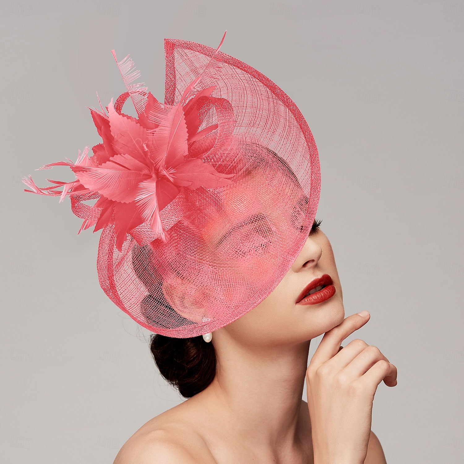 Copricapo con piume rete cappello piatto matrimonio corsa ippica giornata delle donne Melbourne Cup con copricapo in piume accessorio per la testa abbigliamento da gara 2025 del 2025 a $50.99 –P2