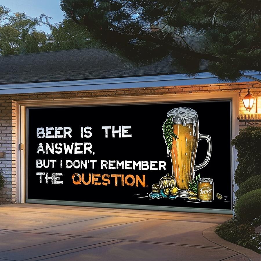 Outdoor Garage Door Cover Banner Beer Vintage Slogan Farmhouse Large Backdrop Decoration for Holiday Outdoor Garage Door Home Wall Decorations 2026 - $29.99 –P8