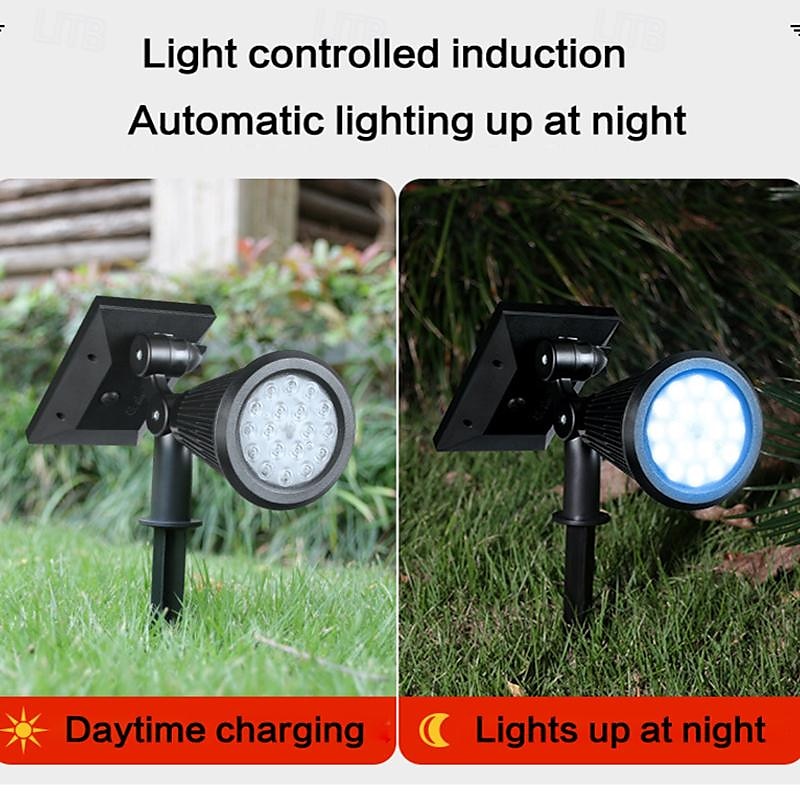 Solar Spot Lights Outdoor 2-in-1 Solar Landscape Spotlights Security Lights IP65 Waterproof Wall Lights for Walkway Yard Garden Driveway Pathway Garden 4/7 LED Beads 2025 - $18.49 –P3
