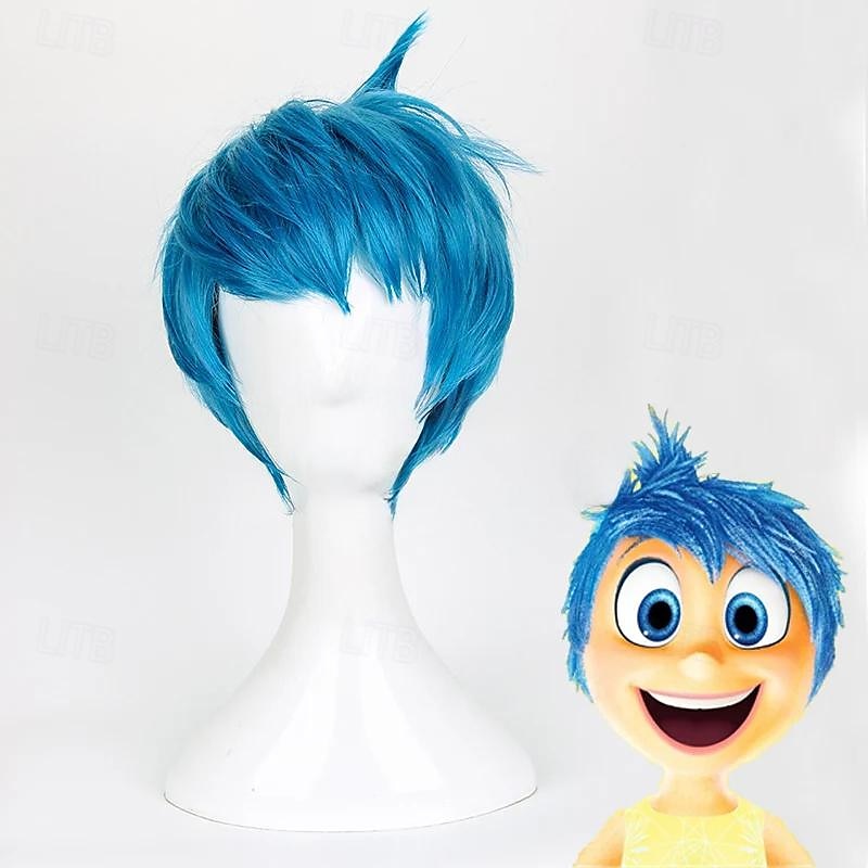 Perruque Joy du film Vice Versa perruque courte en cheveux bleus résistants à la chaleur pour cosplay perruques Halloween de 2025 ? $15.49 –P1