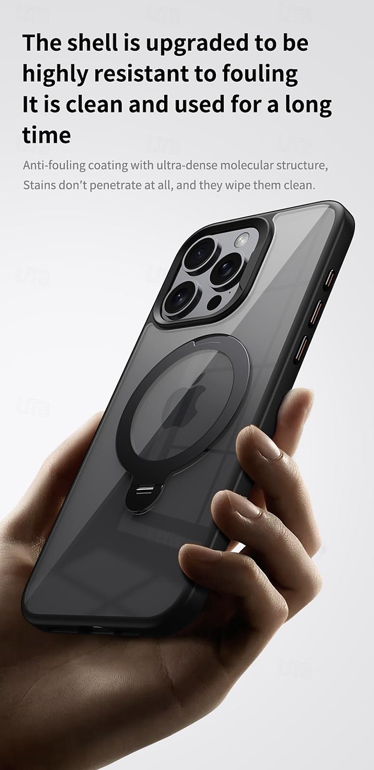 Phone Case For iPhone 16 iPhone 15 Pro Max Plus iPhone 14 13 12 Pro Max Plus Back Cover with Stand Holder Transparent Shockproof TPU Metal 2025 - $19.99 –P12