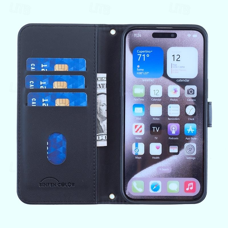 telefono Custodia Per iPhone 16 15 14 Pro Max Plus iPhone 13 12 11 Pro Max Copertura Posteriore con Supporto Magnetico Cerniera Retrò TPU Pelle PU del 2025 a $13.99 –P7