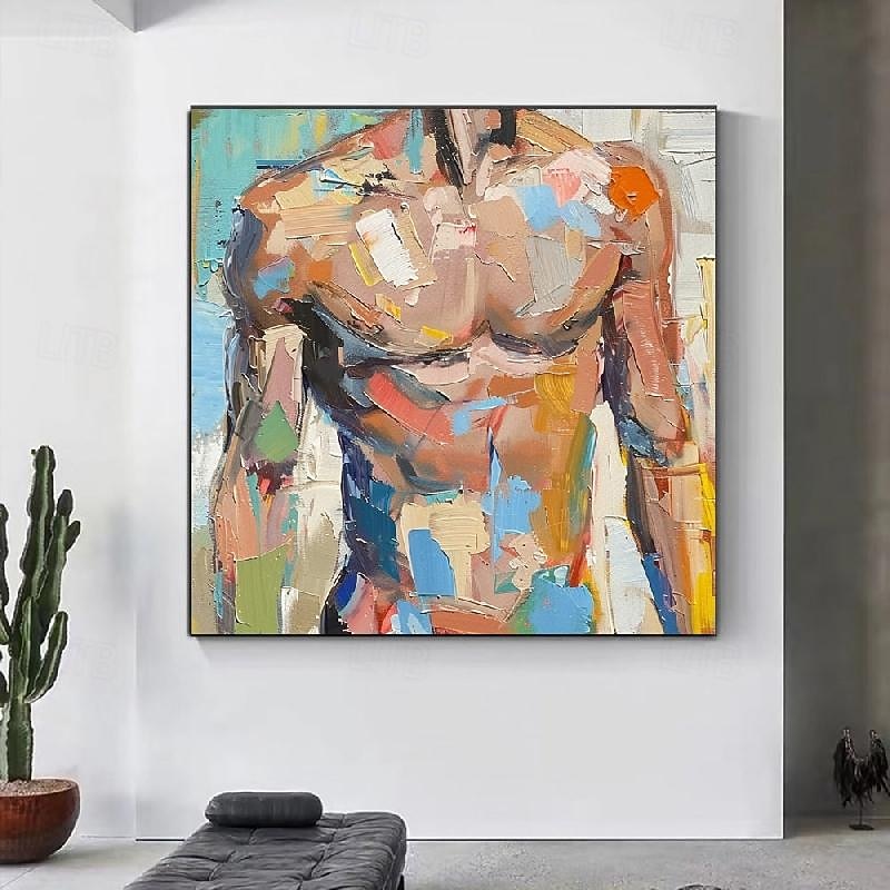 Homosexuell Körper Malerei handgemachte männliche Kunst Bude Ölgemälde Männer abstrakte Ölgemälde Wand Kunst Homosexuell Körper Malerei Wand Dekor Geschenke für Schlafzimmer Wohnzimmer Bar Dekoration 2025 - $123.99 –P3