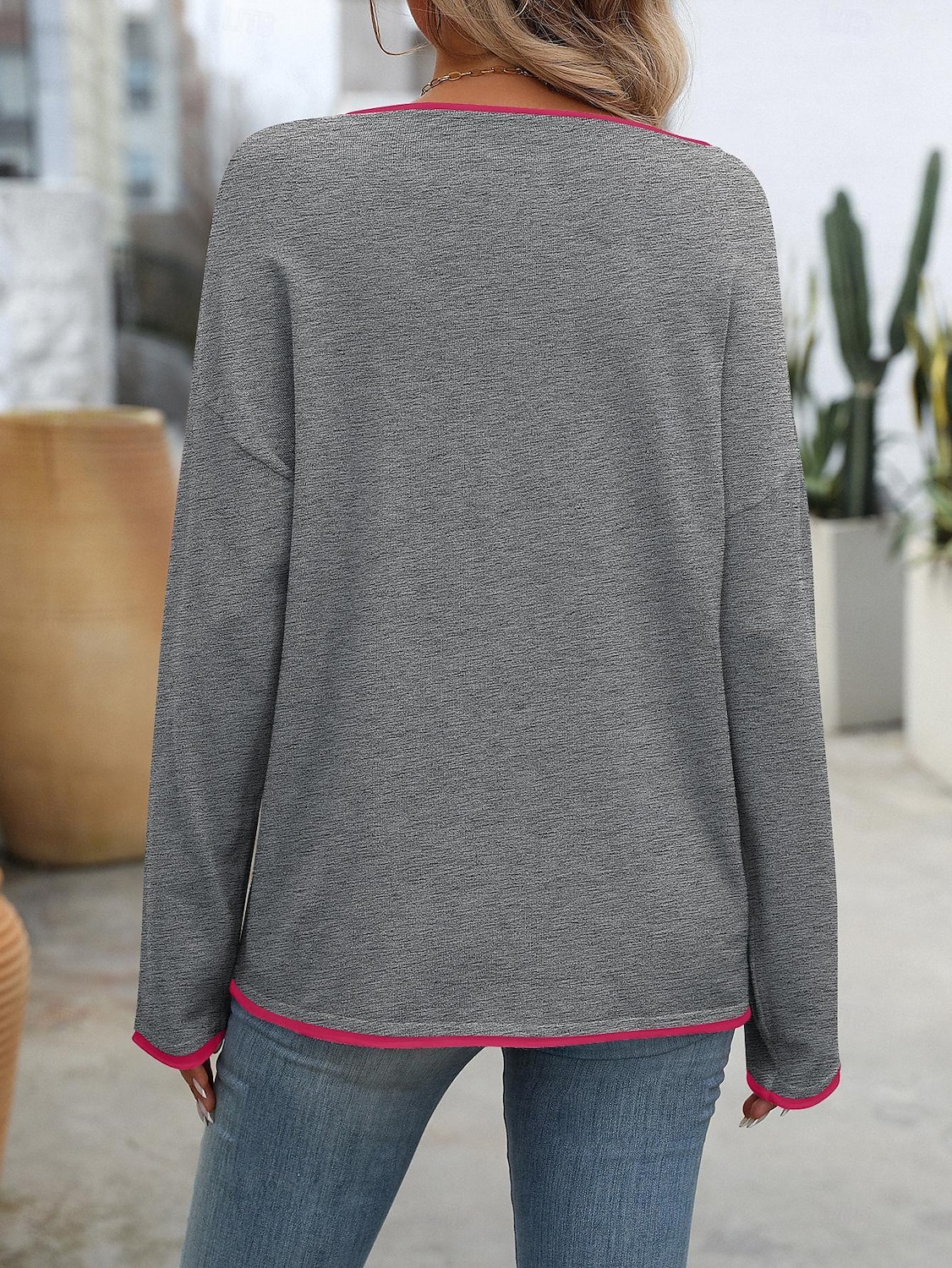 Women's Sweater Stylish Color Block Chunky One Shoulder Knitted Long Sleeve Long Tops Knit Daily Red Navy Blue Fall Winter 2025 - $41.99 –P6