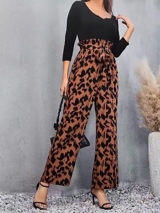 Femme Combinaison Mode Longue Graphic Imprimer Respirabilité Confortable Non Elastique Casual Quotidien Café Printemps & Automne Standard de 2025 ? $29.99 –P3
