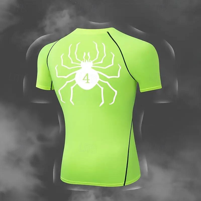 Муж. Компрессионная футболка Спортивная рубашка Фитнес-рубашка С короткими рукавами Футболка Футболка Повседневные Одежда для спорта и отдыха Пауки Быстровысыхающий Мягкий Дышащий 2025 - $15.49 –P10